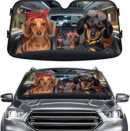 Miniatura 12 de GENANY - Cubierta de parabrisas de flamenco para automóvil, SUV, camión (55 x 30 pulgadas), protector térmico plegable, persianas para ventanas