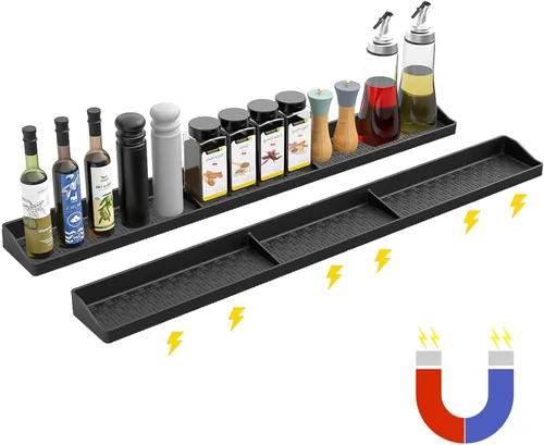 Miniatura 9 de mumisuto Estante superior de silicona para estufa de 30 pulgadas, estante magnético para estufa de cocina, suave, flexible, fuerte, magnético