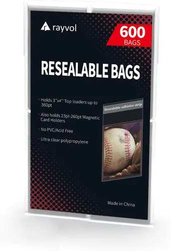 Miniatura 6 de 300 bolsas de equipo resellables, fundas para cargadores superiores de 3 x 4 pulgadas de 360 puntos y 23-260 pt para tarjetas magnéticas