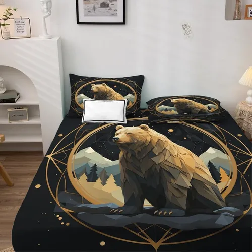 Miniatura 3 de Bear Sheets tamaño individual – Sábanas de microfibra suave y bolsillo profundo y sábanas con patrón sin arrugas, 3 piezas