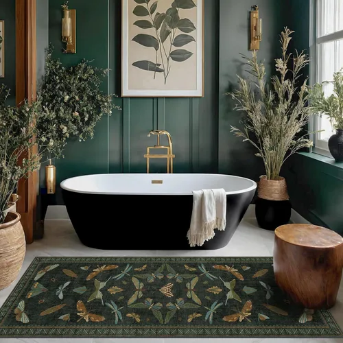 Miniatura 134 de Hazo Haus Alfombra de Baño Bohemia Lavable 2x3, Alfombras Pequeñas para Cocina, Tocador, Puerta Principal Entrada Interior, Antideslizante Pelo Bajo