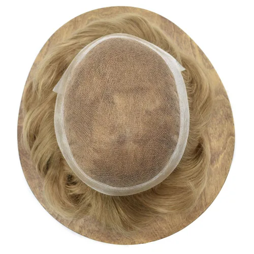 Miniatura 100 de Sistema de reemplazo de cabello de encaje francés para hombre, piezas de cabello de aspecto natural, encaje frontal, negro, marrón, rubio, gris