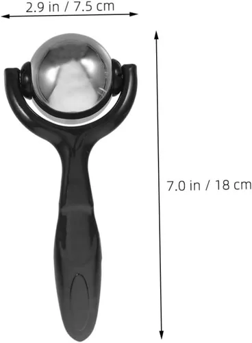 Miniatura 2 de 2 unidades de rodillo de masaje de mano de acero inoxidable con mango ergonómico para piernas, espalda, antebrazos, bolas de masaje muscular