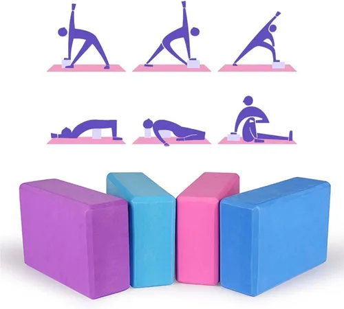 Miniatura 2 de Bloques de yoga, paquete de 2 bloques de yoga ligeros de espuma EVA de alta calidad, bloques de espuma de apoyo antideslizantes para yoga, pilates