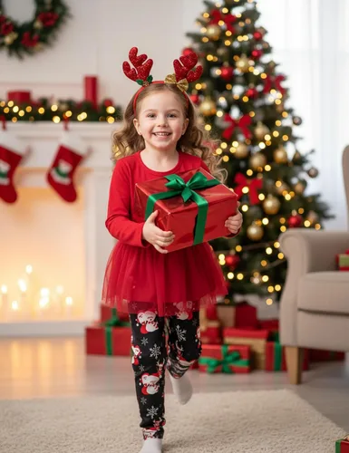 Miniatura 8 de Conjunto de 3 piezas de pantalones de Navidad para niñas pequeñas, diseño de ciervo y manga larga, regalos de Navidad para niñas