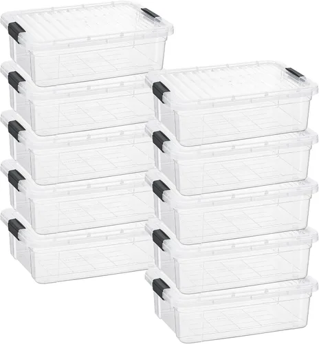 Miniatura 25 de Superio Contenedor de plástico transparente de 7.4 cuartos con tapa, no tóxico, sin BPA, sin olor, caja de almacenamiento organizadora, recipiente