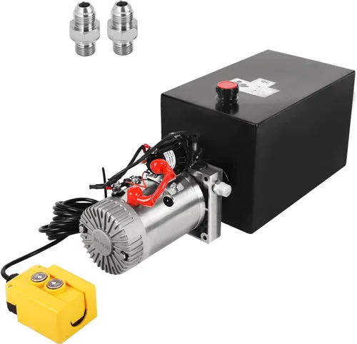 Miniatura 11 de Doppy Unidad de potencia hidráulica de 4 cuartos de galón, bomba de remolque de descarga de efecto único, bomba hidráulica, depósito de metal, 3200
