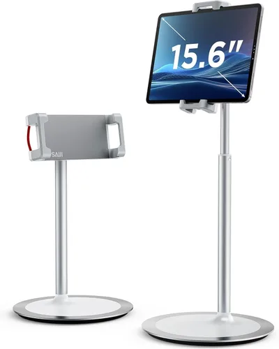 Miniatura 8 de SAIJI Soporte para Tablet, Soporte Ajustable de Altura Extra Kindle, Soporte para iPad de Rotación de 360 Grados, Base de Montaje de Cuna