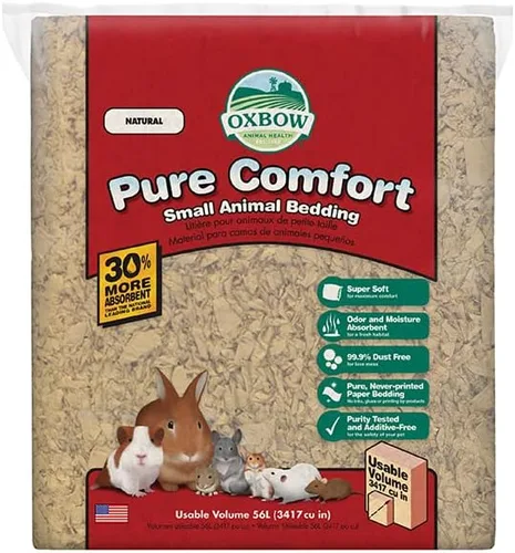 Oxbow Pure Comfort Cama, Cama para Conejo, Hámster y Cobaya, Suministros de Conejito para Caja de Arena, Seguro para Mascotas, 99.9% Sin Polvo,