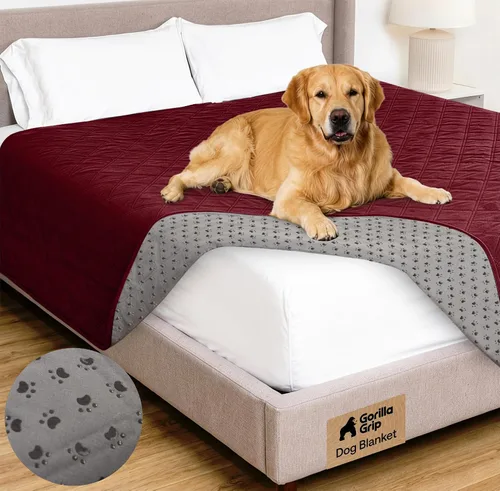 Miniatura 33 de GORILLA GRIP® Manta impermeable para perro, funda de sofá a prueba de fugas para perros, parte trasera de agarre de silicona, protege el sofá