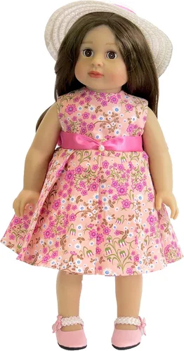 Miniatura 13 de American Fashion World Vestido de lunares y rayas para muñecas de 14 pulgadas Calidad premium y diseño moderno Ropa de muñecas Moda de ropa