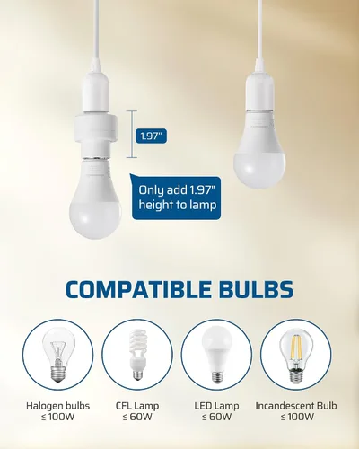 Miniatura 6 de DEWENWILS Toma de luz con control remoto, base E26/E27, programable y ampliable, no necesita cableado, enchufes de luz inalámbricos para dormitorio
