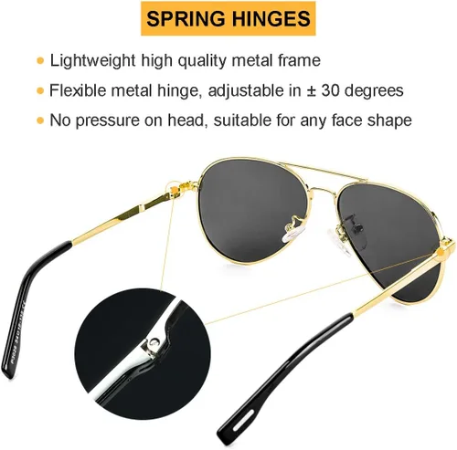 Miniatura 117 de Gleyemor Lentes de sol polarizados estilo aviador para niños y niñas, jóvenes, adolescentes, dos tamaños de 1.969 in y 2.047 in