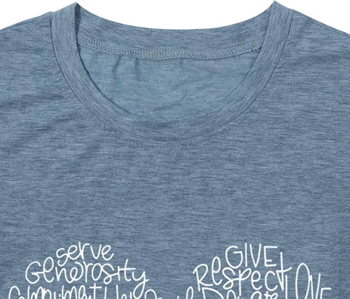 Miniatura 2 de Camisas de bondad para mujer, camisetas gráficas de corazón con texto inspirador, letras inspiradoras, divertidas e informales de manga corta
