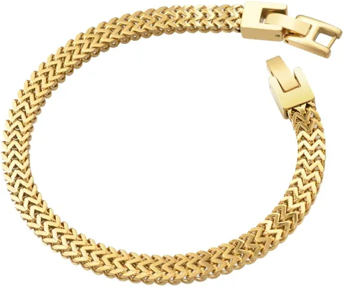 Miniatura 3 de Geoffrey Beene Mens Stainless Steel Double Franco Chain Bracelet with Extension