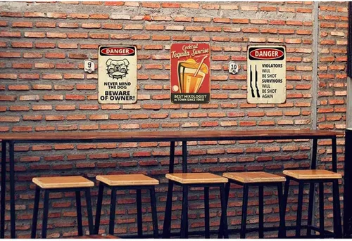 Miniatura 4 de AOYEGO Letrero de lata de bebida de vino, coctel de tequila, amanecer, el mejor mixólogo en la ciudad, rojo, vintage, de metal, para cafeterías
