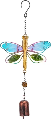Miniatura 8 de GORGECRAFT Campana de viento de mariquita de metal, campana de viento de la suerte, adornos rústicos para el hogar, jardín, patio