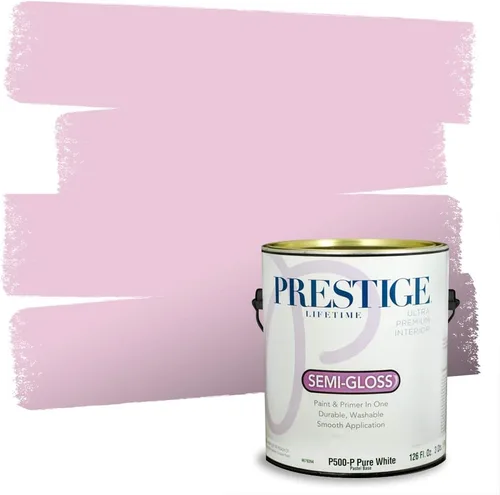Miniatura 93 de Prestige Paints E100-T-SW6591 Pintura exterior e imprimación en uno, 1 galón, plano, combinación comparable de Sherwin Williams Amaryllis, 1 galón