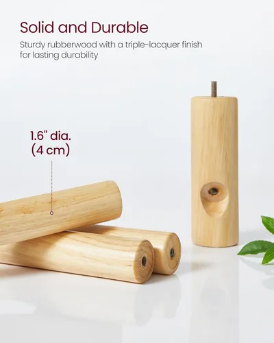 Miniatura 6 de VASAGLE Perchero de madera maciza, perchero en forma de árbol con 8 ganchos, 3 opciones de altura, para ropa, sombreros, bolsos, sala de estar