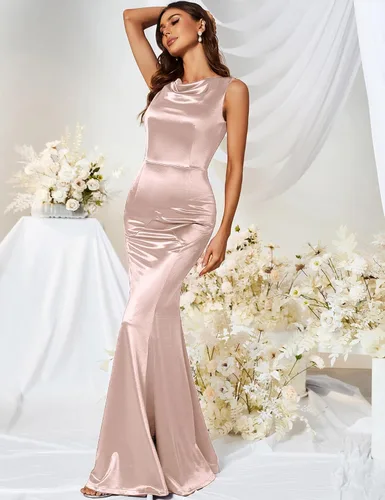 Miniatura 3 de Vestido de noche formal sin mangas de sirena elegante de los años 30 para mujer