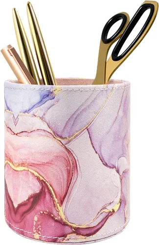 Miniatura 24 de Soporte para bolígrafos para mujeres y niñas, taza de lápices, decoración de escritorio rosa, soporte para brochas de maquillaje, soporte grande