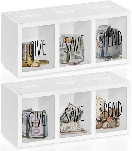 Miniatura 13 de Alcancía de madera para niños, caja de ahorro de dinero para adultos, bancos de niños para billetes y monedas, alcancía para niños y niñas, caja