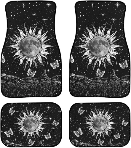 Miniatura 16 de YSTARDREAM Alfombrillas de hongo estrellado para automóvil para todas las estaciones para mujeres y hombres, alfombras de coche estrelladas