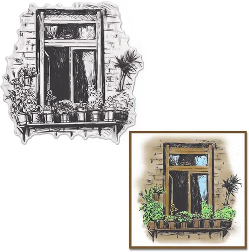 Miniatura 7 de Estivaux Flores, libélula de fondo, sellos transparentes para hacer tarjetas y diario, flores retro, palabras de goma, hojas florales, paisajes