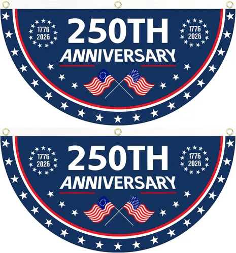 2 banderas de Estados Unidos con el número 250 aniversario, banderas para fanáticos de 1776-2026 de 1.5 x 3 pies, bandera de aniversario