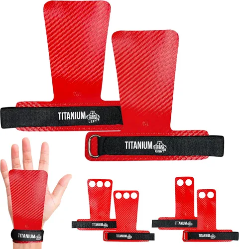 Miniatura 10 de Bear Grips Empuñaduras de dos agujeros, agarres de tres agujeros, empuñaduras sin agujeros, puños WOD para hombres y mujeres. Agarres de manos