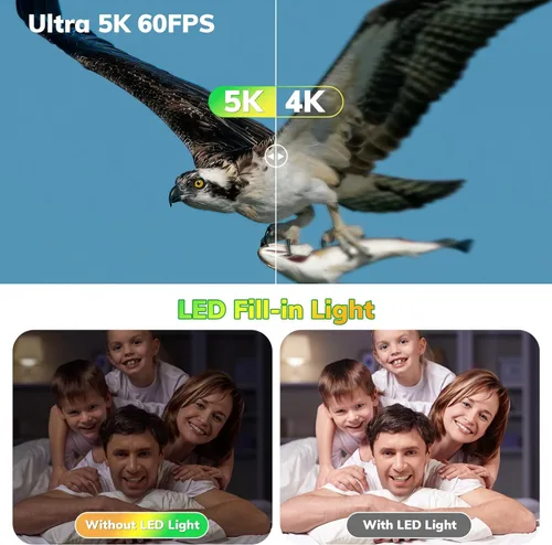 Miniatura 2 de Videocámara 5K UHD 48MP 60FPS WiFi Vlog Cámara para YouTube 10X Zoom óptico videocámaras con control remoto, estabilizador de mano, micrófono, 2