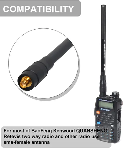 Miniatura 3 de HYS Antena telescópica de banda ancha de 70-1000MHz Antena de radio móvil SMA-hembra para BaoFeng UV5R UV5RE BF-888S Series Kenwood Quansheng TK11