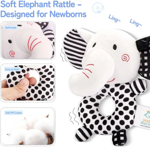 Miniatura 4 de Juguetes sensoriales para bebés de alto contraste para recién nacidos, en blanco y negro, para desarrollo cerebral de 0 a 6 a 12 meses, juguetes