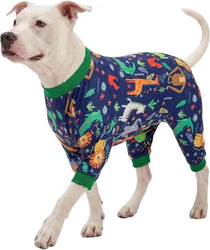 Miniatura 16 de LovinPet Pijama de Perro para Perros Grandes - Camisa para Aliviar la Ansiedad, Protección Solar para Perros, Pijamas de Recuperación Poscirugía