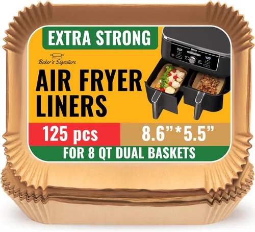 Miniatura 12 de Forros pequeños redondos de 6.3” para freidora de aire, forros de papel para freidora de aire de 2-4 qt, 125 piezas de papel de pergamino desechable