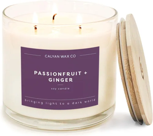 Miniatura 20 de Calyan Wax Co. Vela perfumada de cedro y tabaco de 3 mechas - 43 horas de combustión - Velas de soja de 3 mechas de lujo - Velas de cera de soja