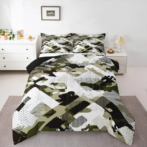 Miniatura 32 de Erosebridal Juego de edredón con estampado de leopardo, tamaño individual para niños, edredón de guepardo occidental, negro y gris, juego de ropa