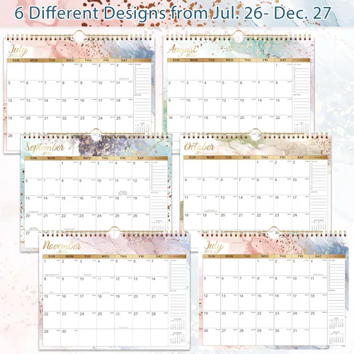 Miniatura 5 de Calendario 2026-2027 – Calendario de pared 2026-2027, de julio de 2026 a diciembre de 2027, 11 x 8.5 pulgadas, con papel grueso, fechas julianas