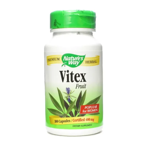 Natures Way Vitex Fruit Capsule, 400 mg - 100 por paquete - 6 paquetes por caja.
