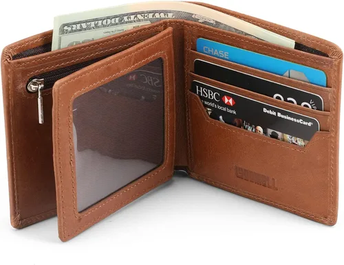 Miniatura 7 de YOOMALL Cartera de piel para hombre con bolsillo para monedero y ventana de identificación