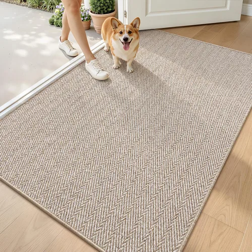 Miniatura 32 de LUMI Tapete ultradelgado para puerta de interior de 17 x 30 pulgadas, tapete de entrada antideslizante, tapete de perfil bajo, tapete de diseño