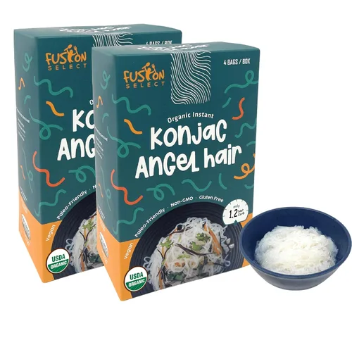 Miniatura 10 de Fusion Select Konjac Noodles Shirataki - Sustituto a base de plantas de pelo de ángel Shirataki, pasta de dieta saludable, rica en fibra, vegano