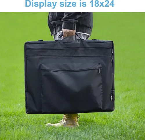 Miniatura 8 de JJRING 18x24 Bolsa de Portafolio de Arte - Estuche de Almacenamiento Grande con Asa y Correa de Hombro Ajustable, Carpeta de Portafolio para Obras