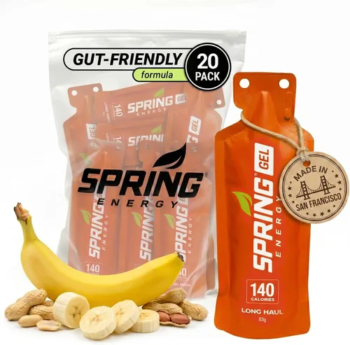 Spring Energy Wholesome Gi Freindly - Gel para correr, combustible perfecto para ciclistas, triatletas (paquete de 20) | Mantequilla de maní y