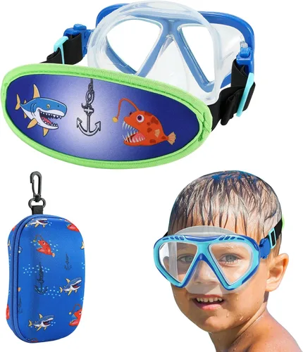 Miniatura 7 de Gafas de natación para niños, cubierta de nariz, gafas para niños sin tirones de pelo,Máscara de natación para niños antiniebla