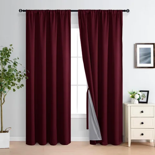 Miniatura 34 de XWZO Cortinas Opacas 100% Blancas - Cortinas de Bloqueo Total de Calor y Luz con Forro Negro para Dormitorio/Cuarto de Lavado, Paneles de Ventana
