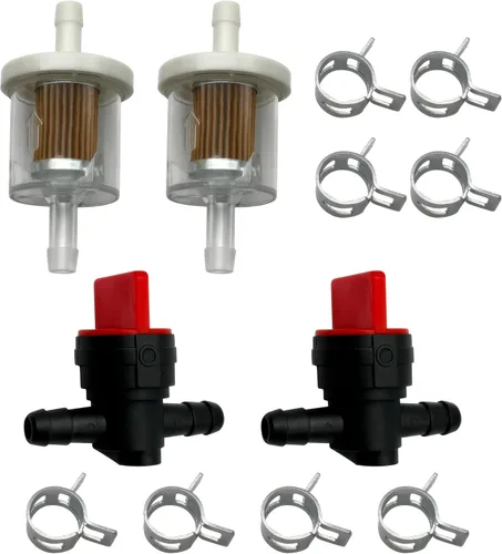 Miniatura 6 de Paquete de 2 filtros de combustible en línea de 1/4 pulgadas, repuesto de 40 micrones para Briggs & Stratton 691035 Kawasaki 49019-0014, compatible