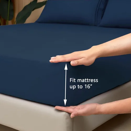 Miniatura 3 de Mejoroom - Juego de sábanas de tamaño King, sábanas y fundas de almohada de 1800 hilos de lujo para hoteles, sábana bajera con bolsillos profundos