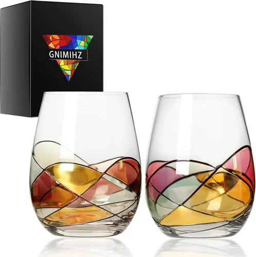 Miniatura 12 de Copas de vino sin tallo para vino tinto o blanco (juego de 2), 18 onzas, copas de vino grandes para cabernet, pinot noir, borgoña, burdeos