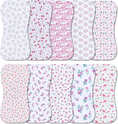 Miniatura 16 de Juego de 10 paños para eructar para bebés niños y niñas - Paño orgánico para eructos de bebé, toallitas para bebé, trapos para eructos, paños